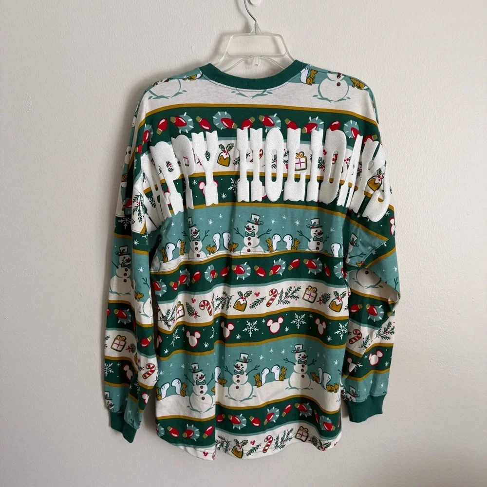 NWOT Disney Spirit Jersey Happy Holidays Long Sleeve Festive Shirt Medium - Picture 9 of 10